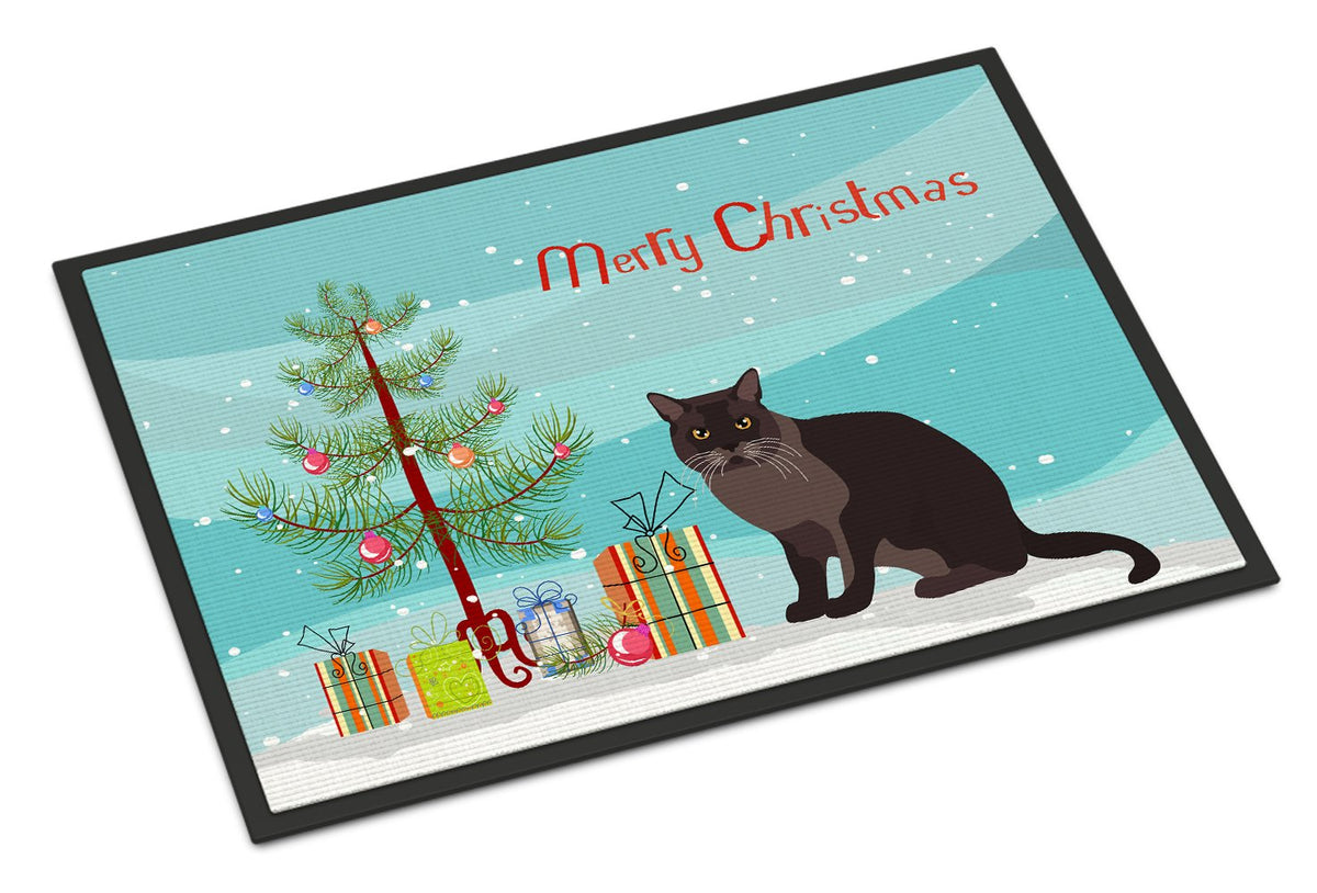 European Burmese Cat Merry Christmas Indoor or Outdoor Mat 24x36 CK4767JMAT by Caroline&#39;s Treasures