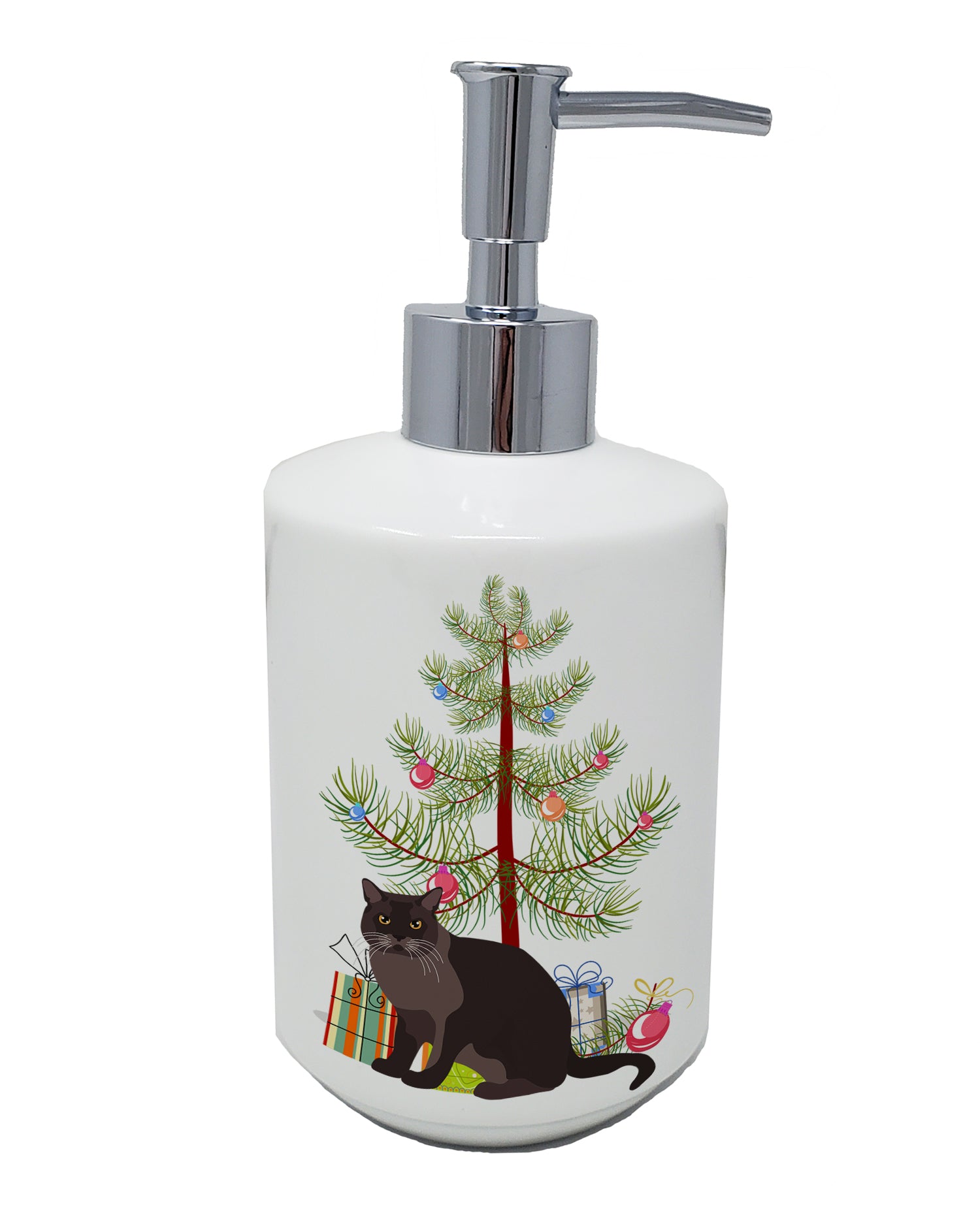 Buy this European Burmese Cat Merry Christmas Ceramic Soap Dispenser