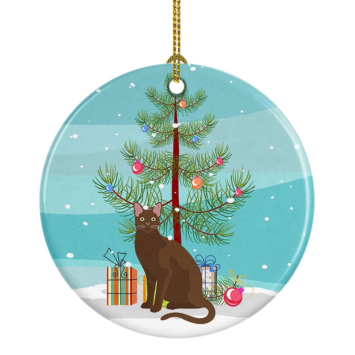 Buy this Havana Brown Cat Merry Christmas Ceramic Ornament