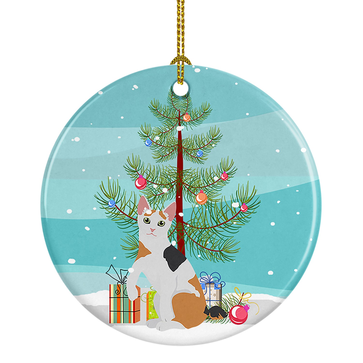 Buy this Japanese Bobtail Cat Merry Christmas Ceramic Ornament