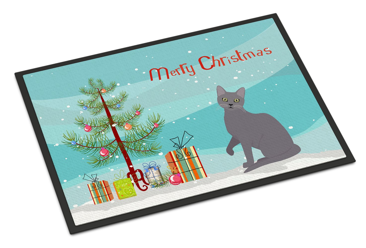 Korat Cat Merry Christmas Indoor or Outdoor Mat 24x36 CK4773JMAT by Caroline's Treasures