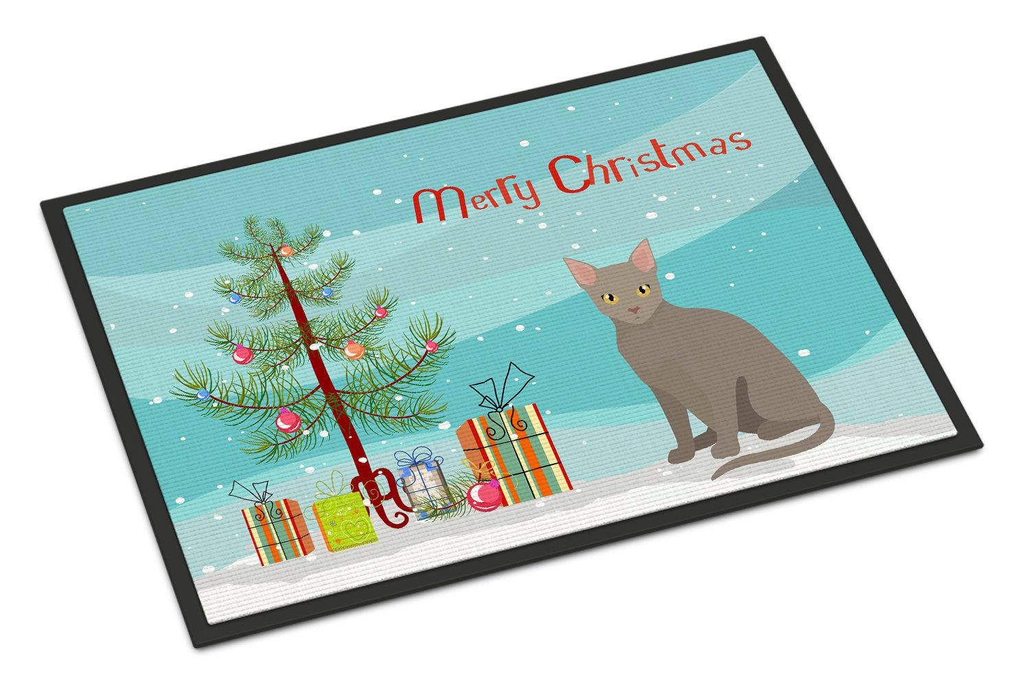 Malayan Cat Merry Christmas Indoor or Outdoor Mat 24x36 CK4775JMAT by Caroline's Treasures