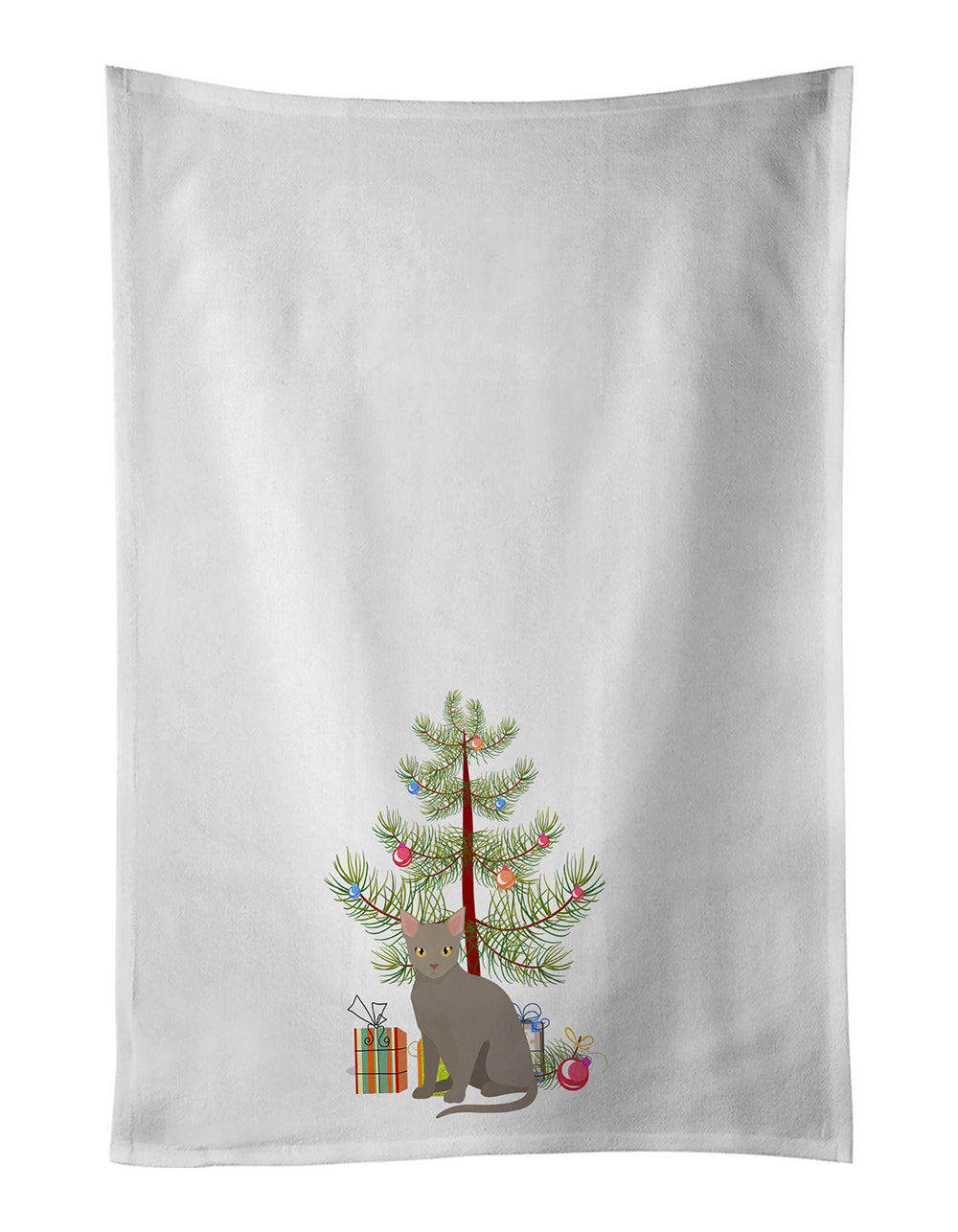 Buy this Malayan Cat Merry Christmas White Kitchen Towel Set of 2