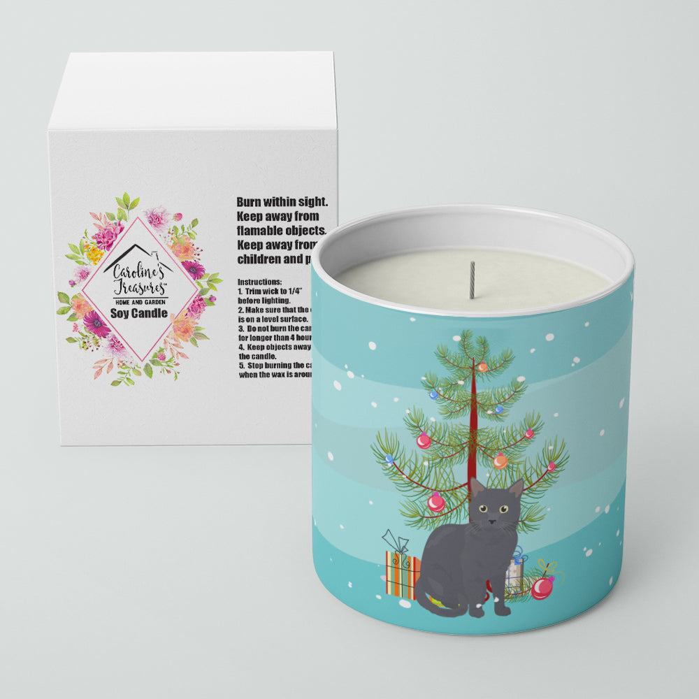 Nebelung Cat Merry Christmas 10 oz Decorative Soy Candle - the-store.com