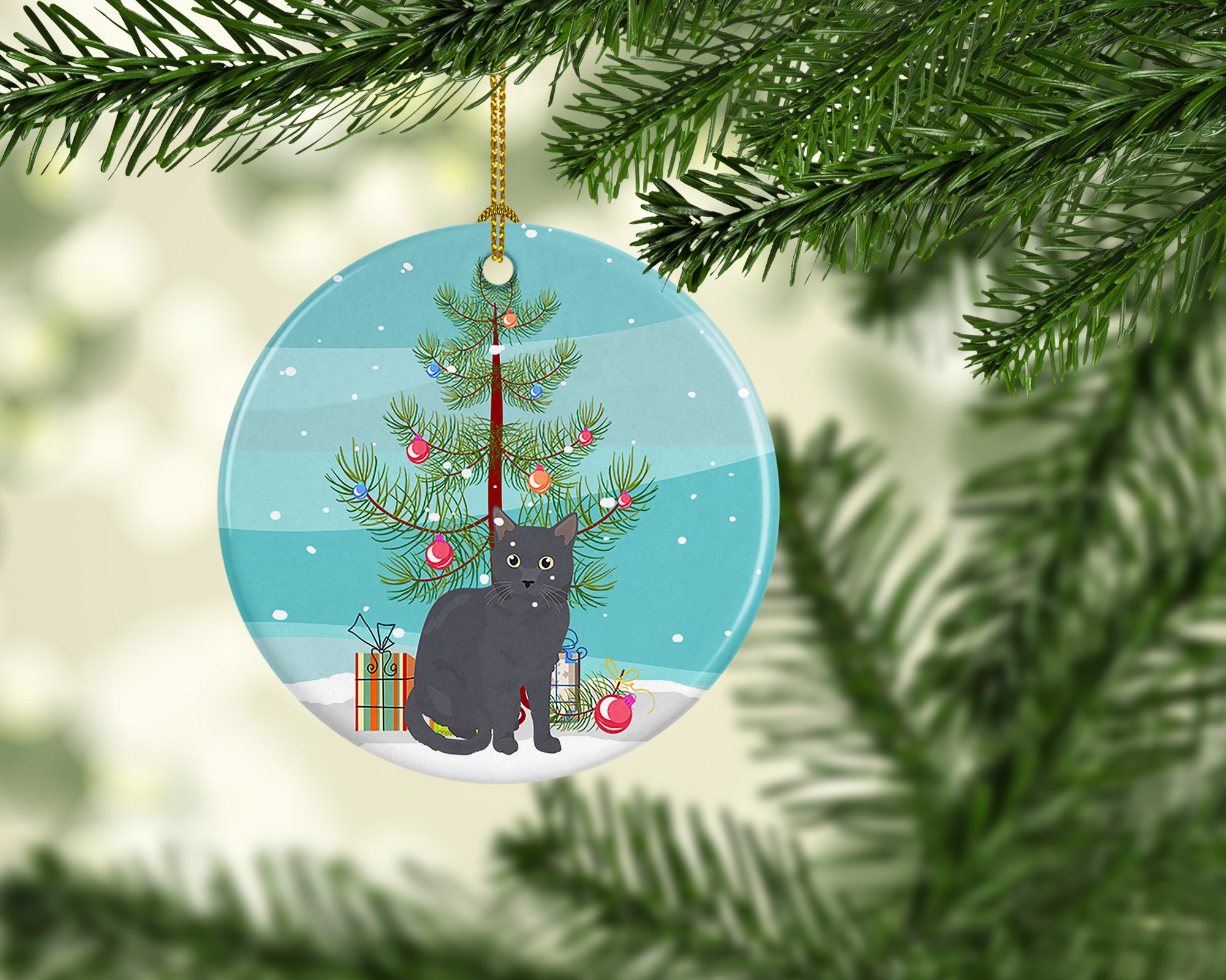 Buy this Nebelung Cat Merry Christmas Ceramic Ornament