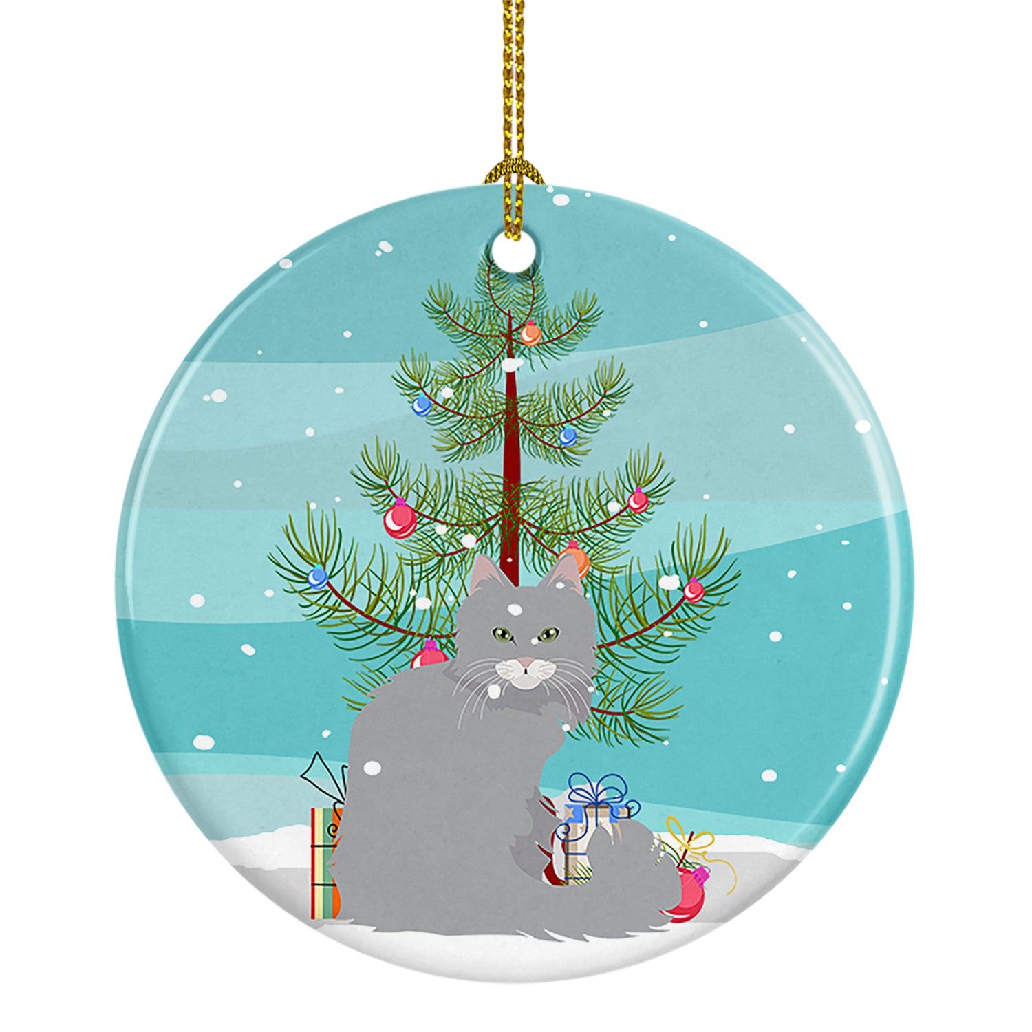 Buy this Norwegian Forest Cat Merry Christmas Ceramic Ornament