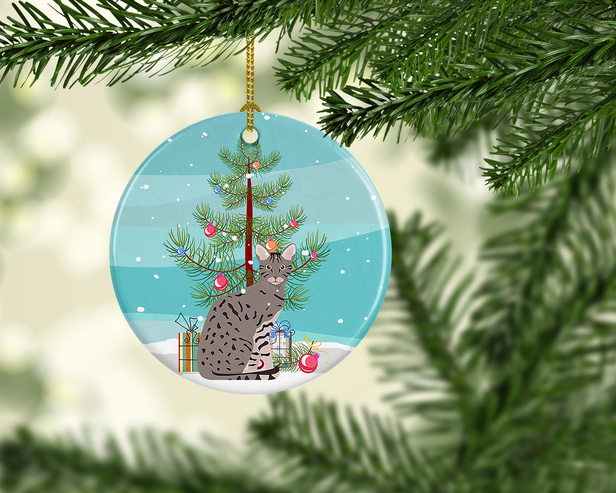 Buy this Ocicat #1 Cat Merry Christmas Ceramic Ornament