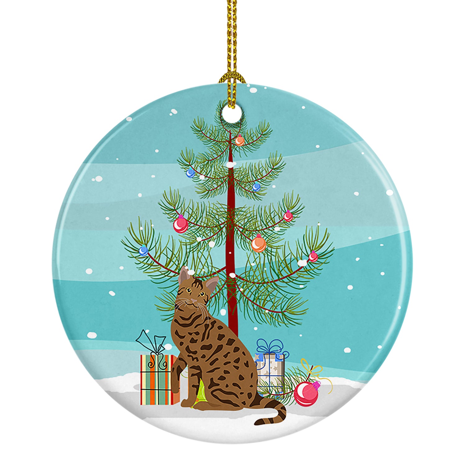 Buy this Ocicat #2 Cat Merry Christmas Ceramic Ornament