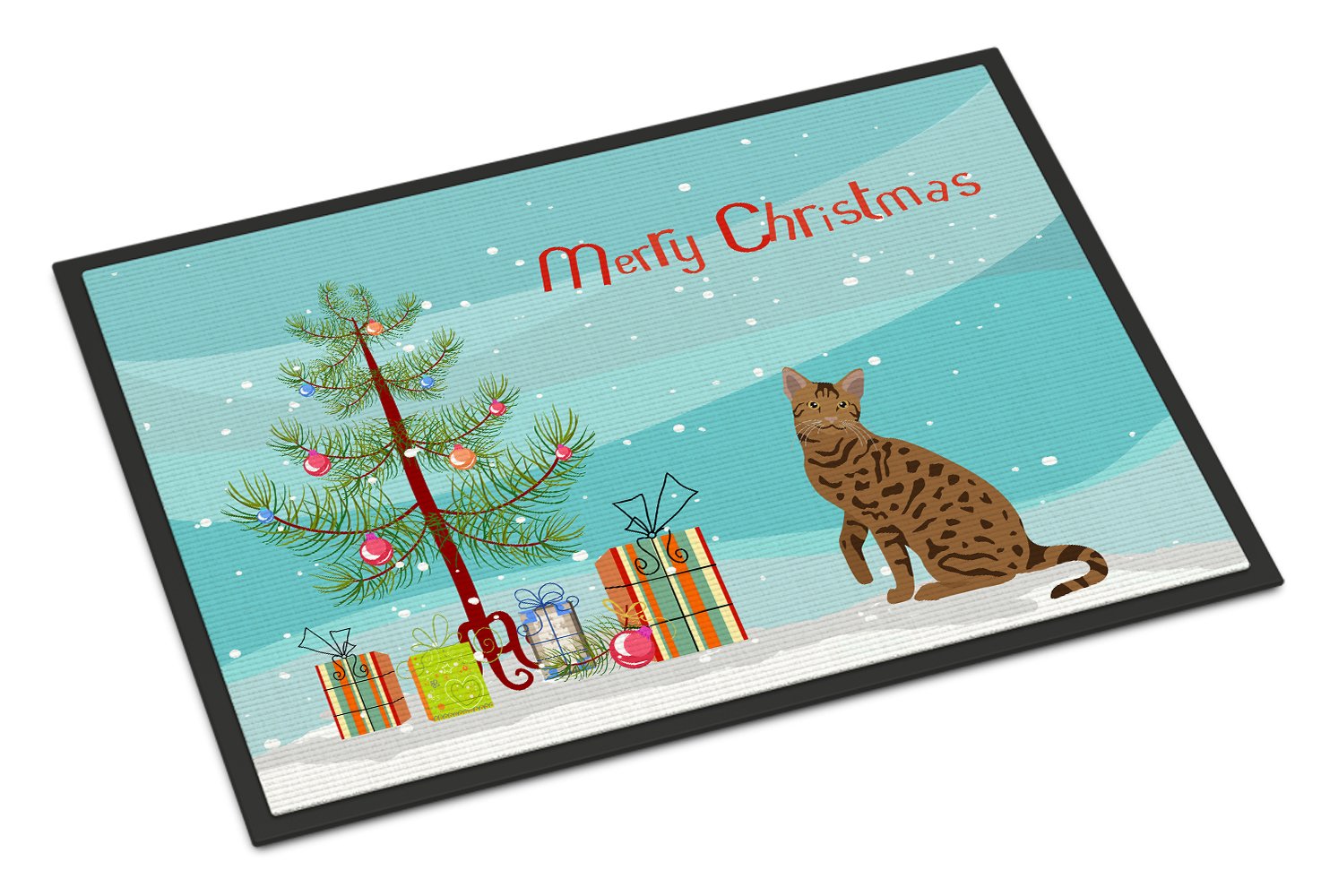 Ocicat #2 Cat Merry Christmas Indoor or Outdoor Mat 24x36 CK4780JMAT by Caroline's Treasures