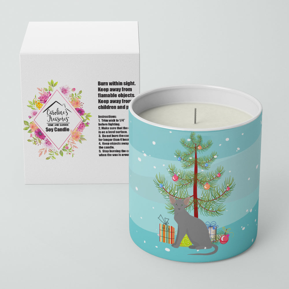Oriental Shorthair Cat Merry Christmas 10 oz Decorative Soy Candle - the-store.com