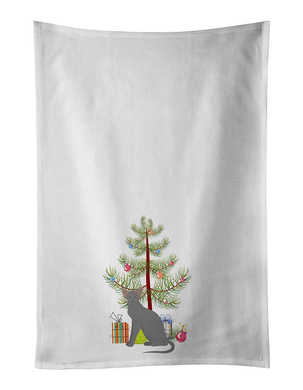 Buy this Oriental Shorthair Cat Merry Christmas White Kitchen Towel Set of 2