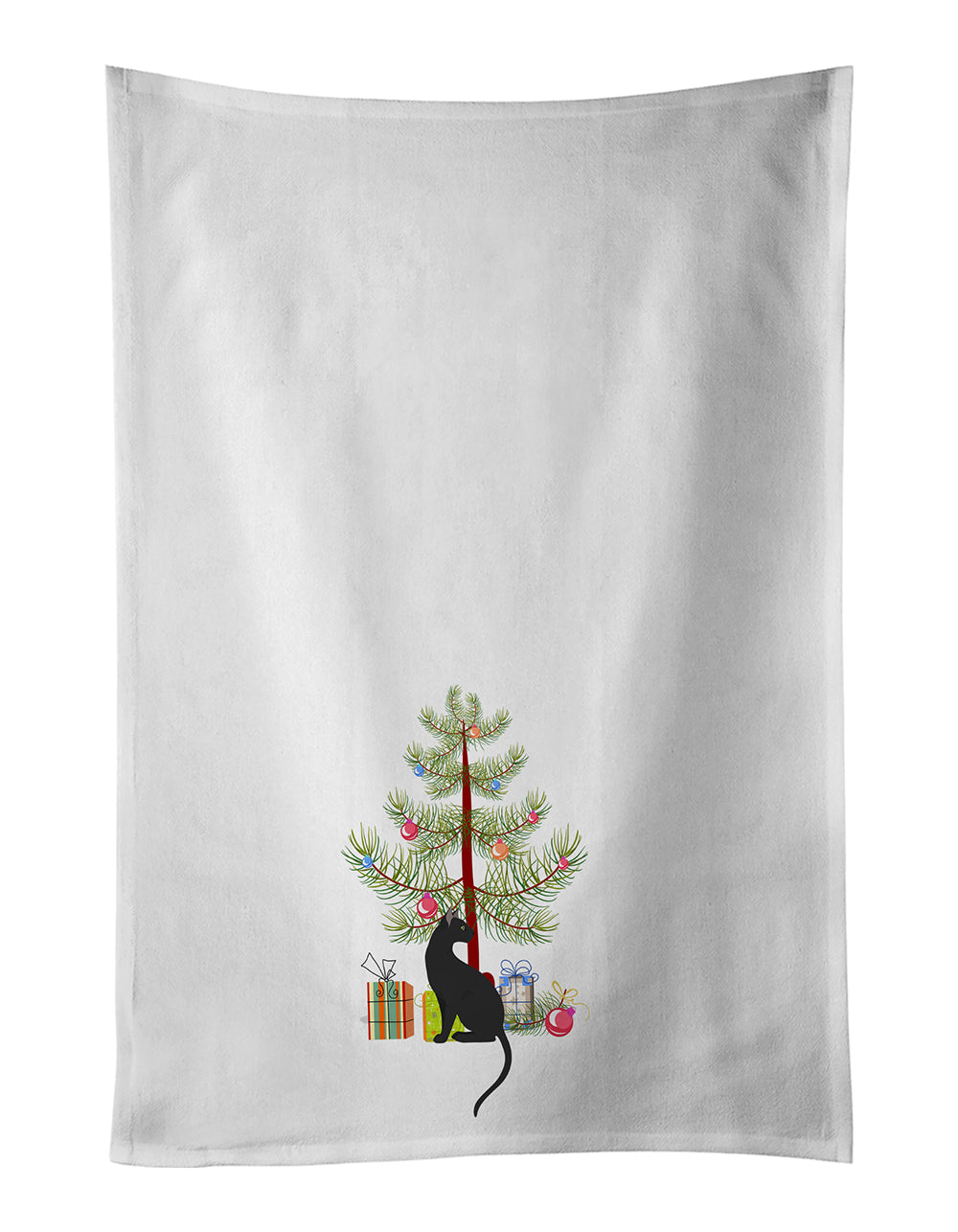 Buy this Pantherette Cat Merry Christmas White Kitchen Towel Set of 2