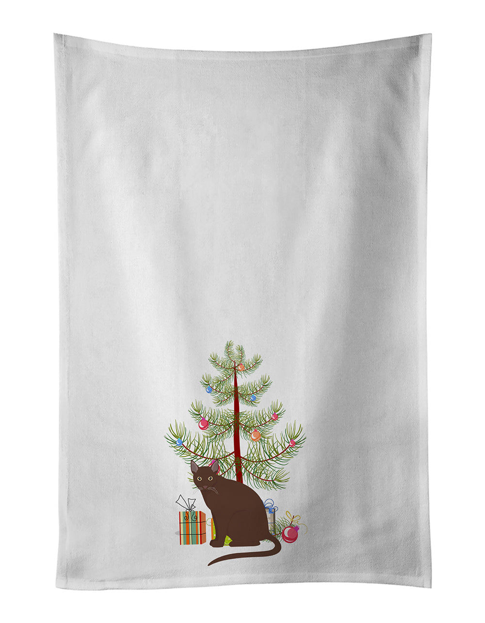 Buy this Raas Cat Merry Christmas White Kitchen Towel Set of 2
