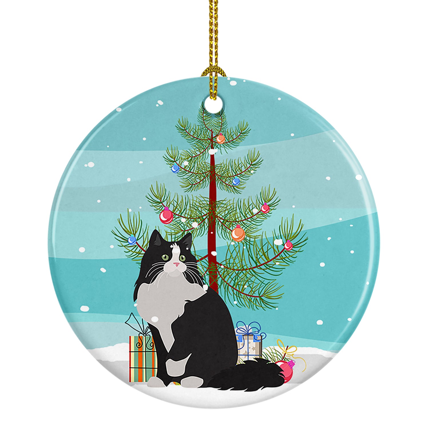 Buy this Ragamuffin Cat Merry Christmas Ceramic Ornament