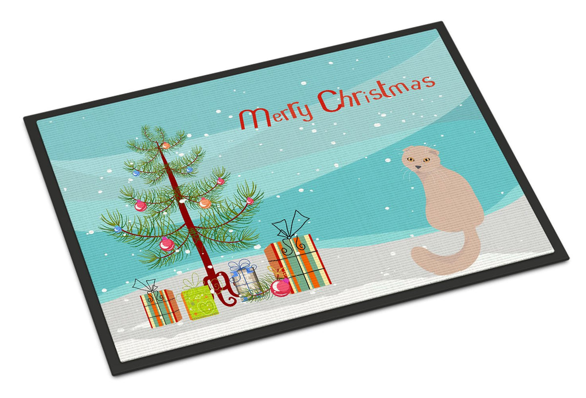 Scottish Fold Cat Merry Christmas Indoor or Outdoor Mat 24x36 CK4789JMAT by Caroline&#39;s Treasures