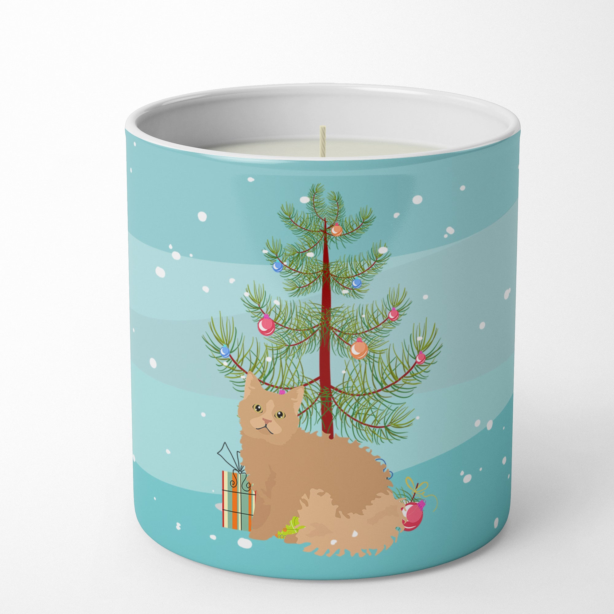 Buy this Selkirk Rex Cat Merry Christmas 10 oz Decorative Soy Candle