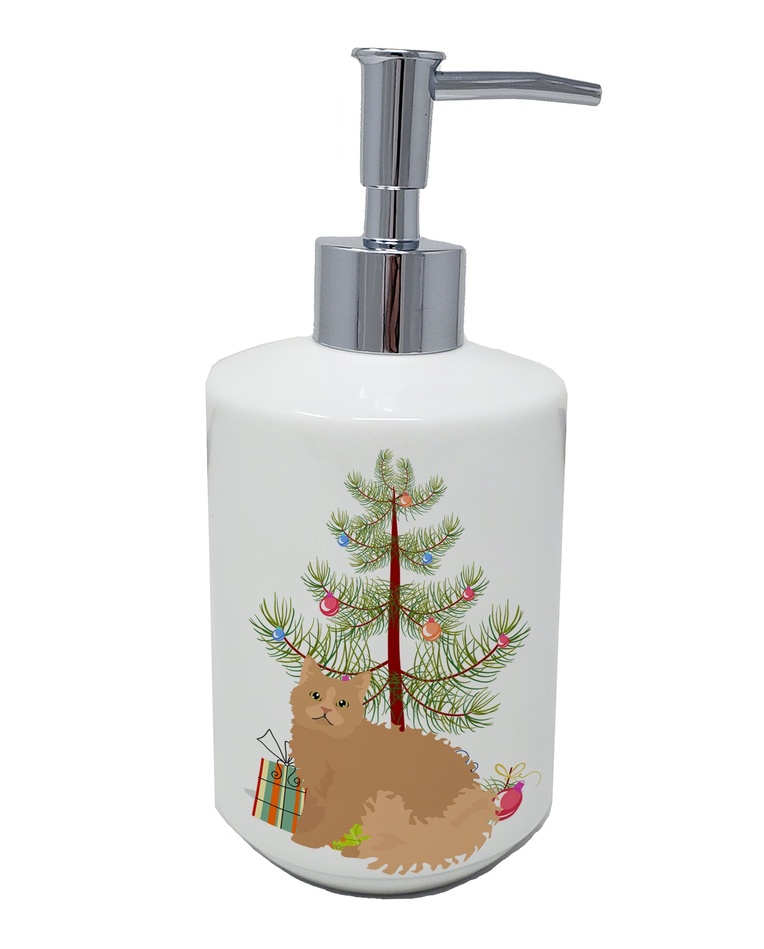 Buy this Selkirk Rex Cat Merry Christmas Ceramic Soap Dispenser
