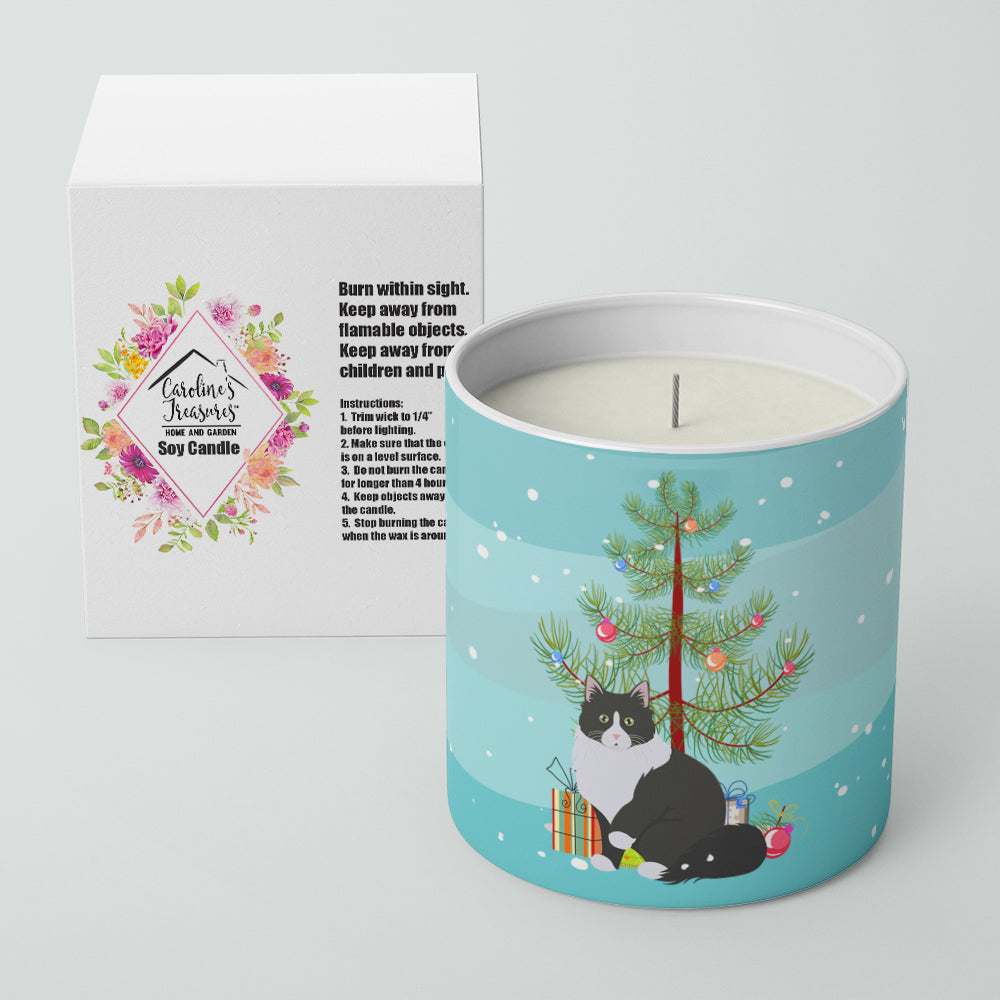 Siberian Forest Cat Merry Christmas 10 oz Decorative Soy Candle - the-store.com