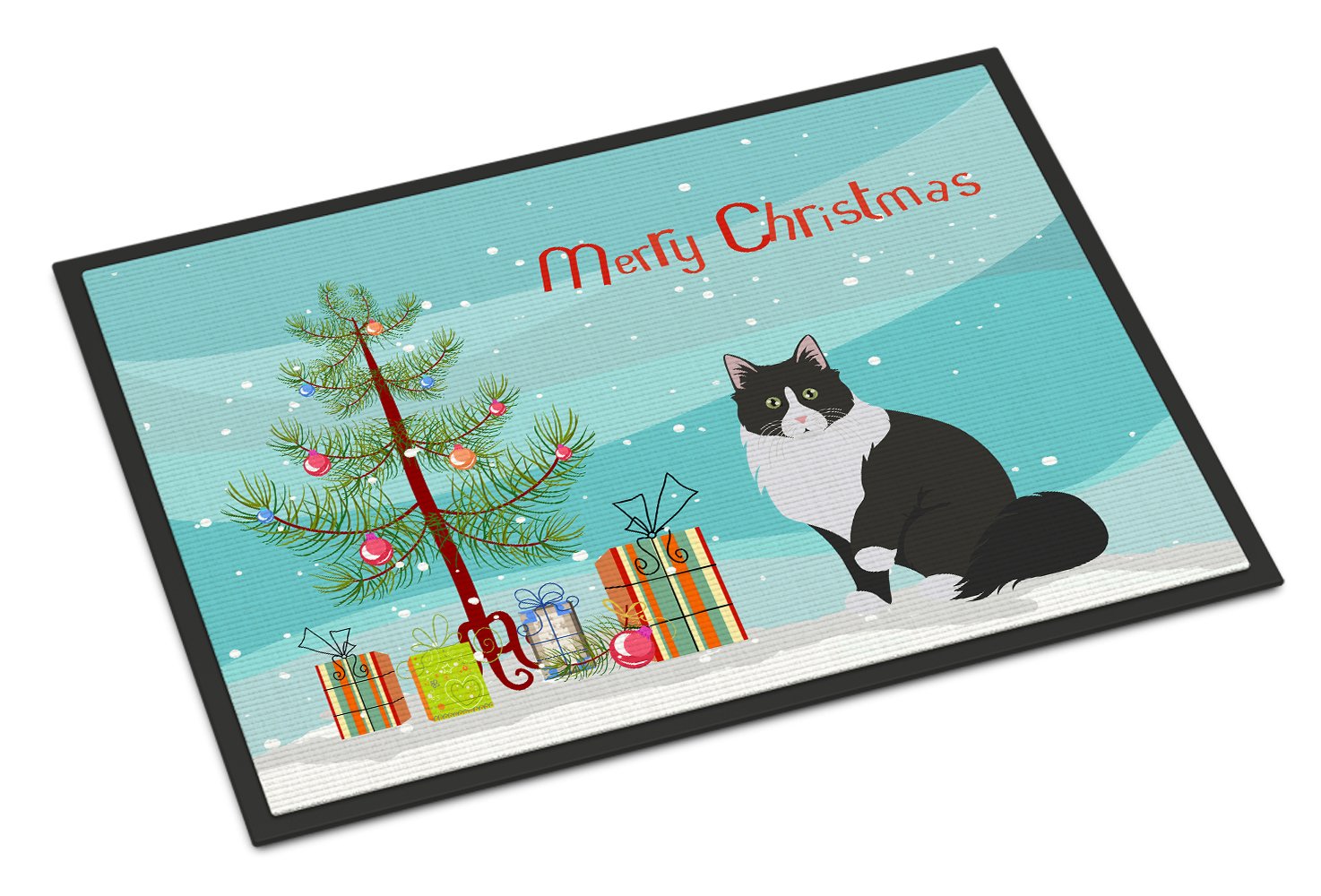 Siberian Forest Cat Merry Christmas Indoor or Outdoor Mat 24x36 CK4794JMAT by Caroline's Treasures