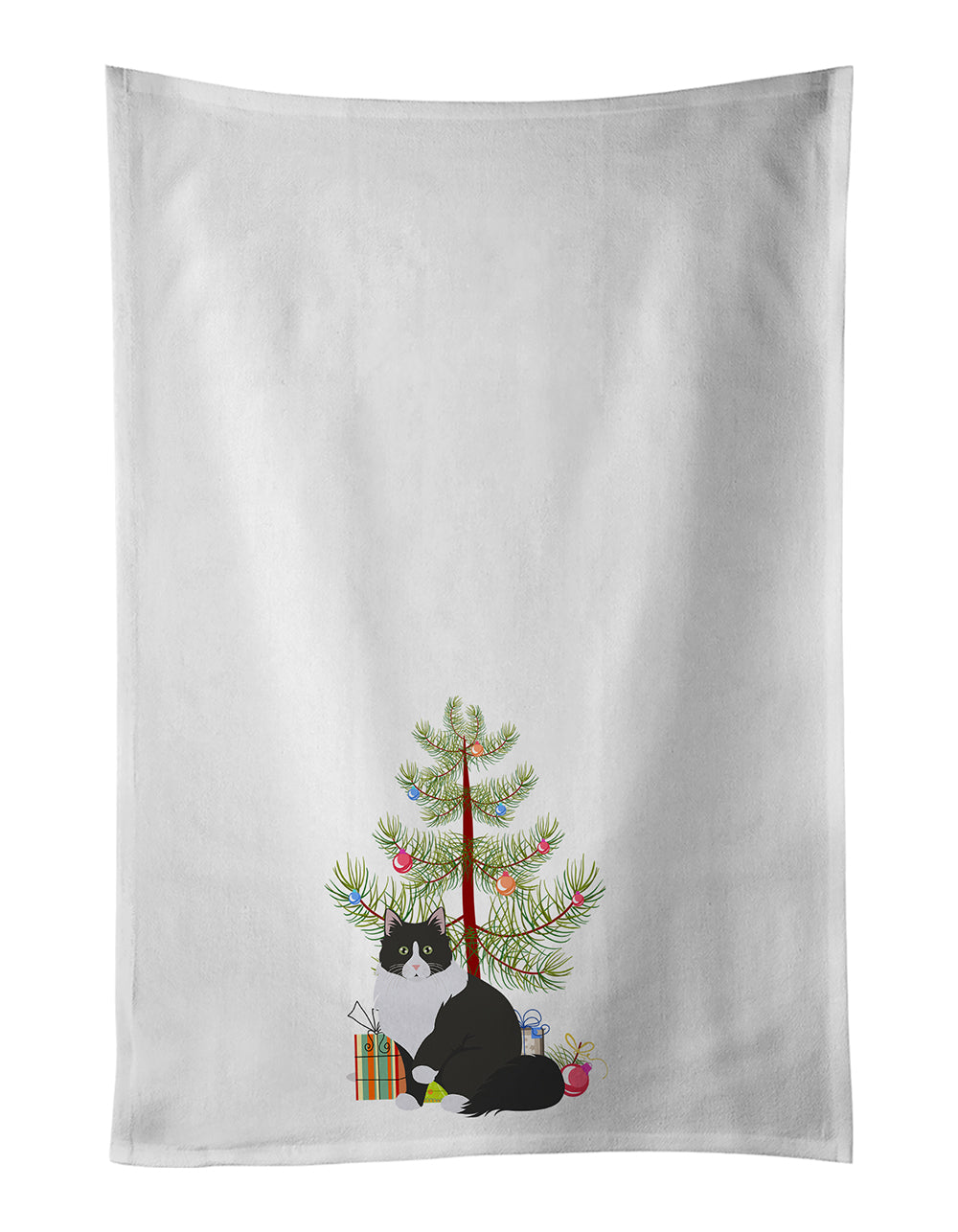 Buy this Siberian Forest Cat Merry Christmas White Kitchen Towel Set of 2
