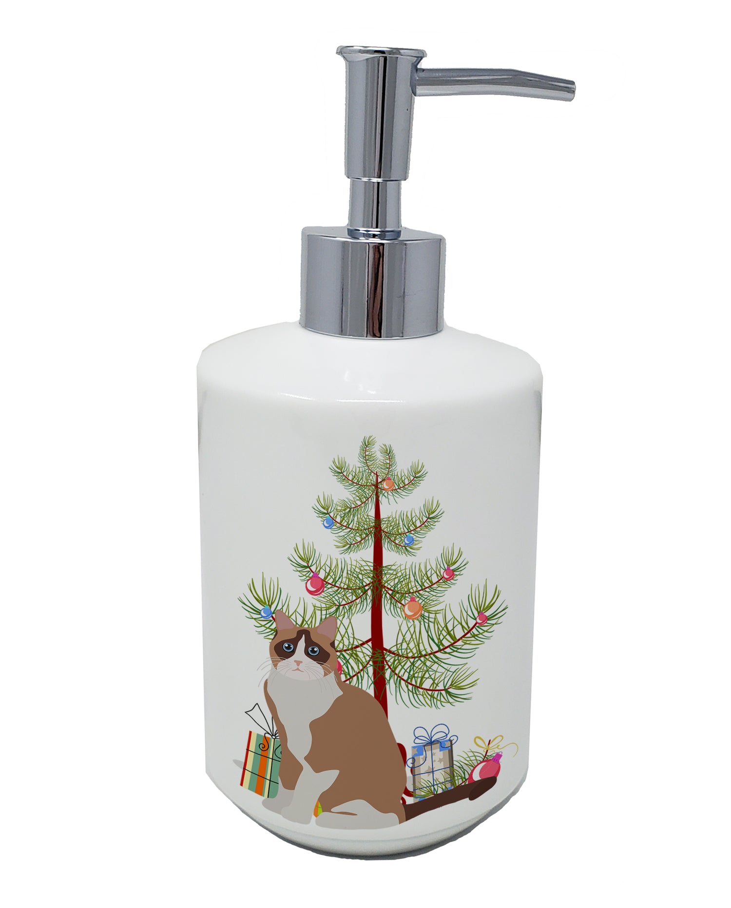 Buy this Snowshoe #2 Cat Merry Christmas Ceramic Soap Dispenser