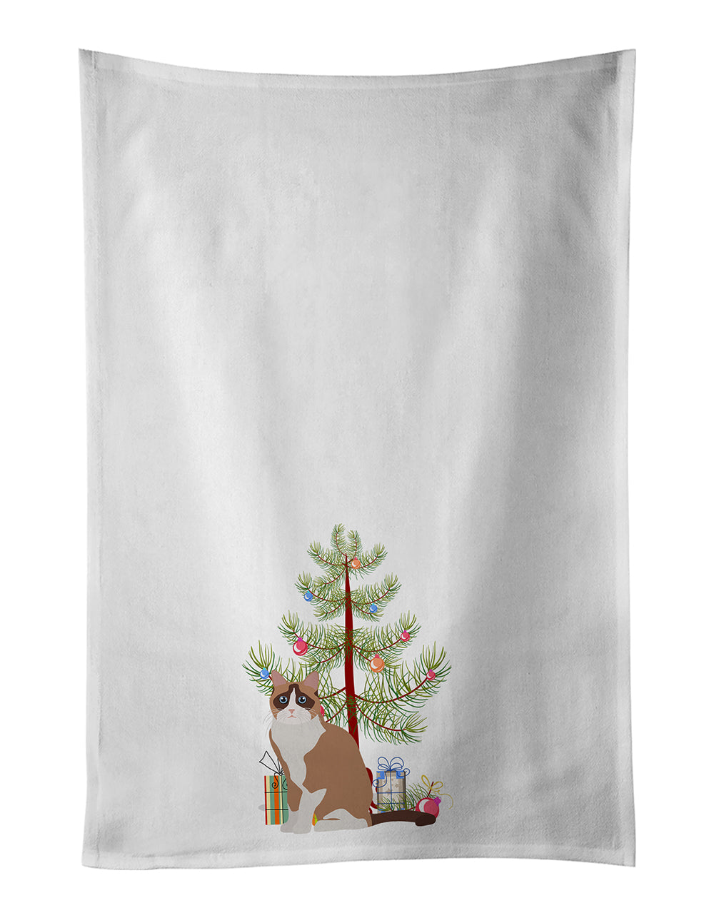 Buy this Snowshoe #2 Cat Merry Christmas White Kitchen Towel Set of 2