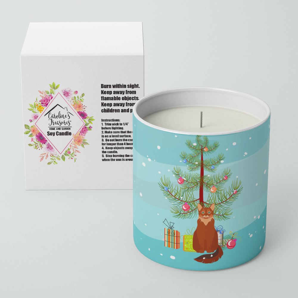 Somali Cat Merry Christmas 10 oz Decorative Soy Candle - the-store.com