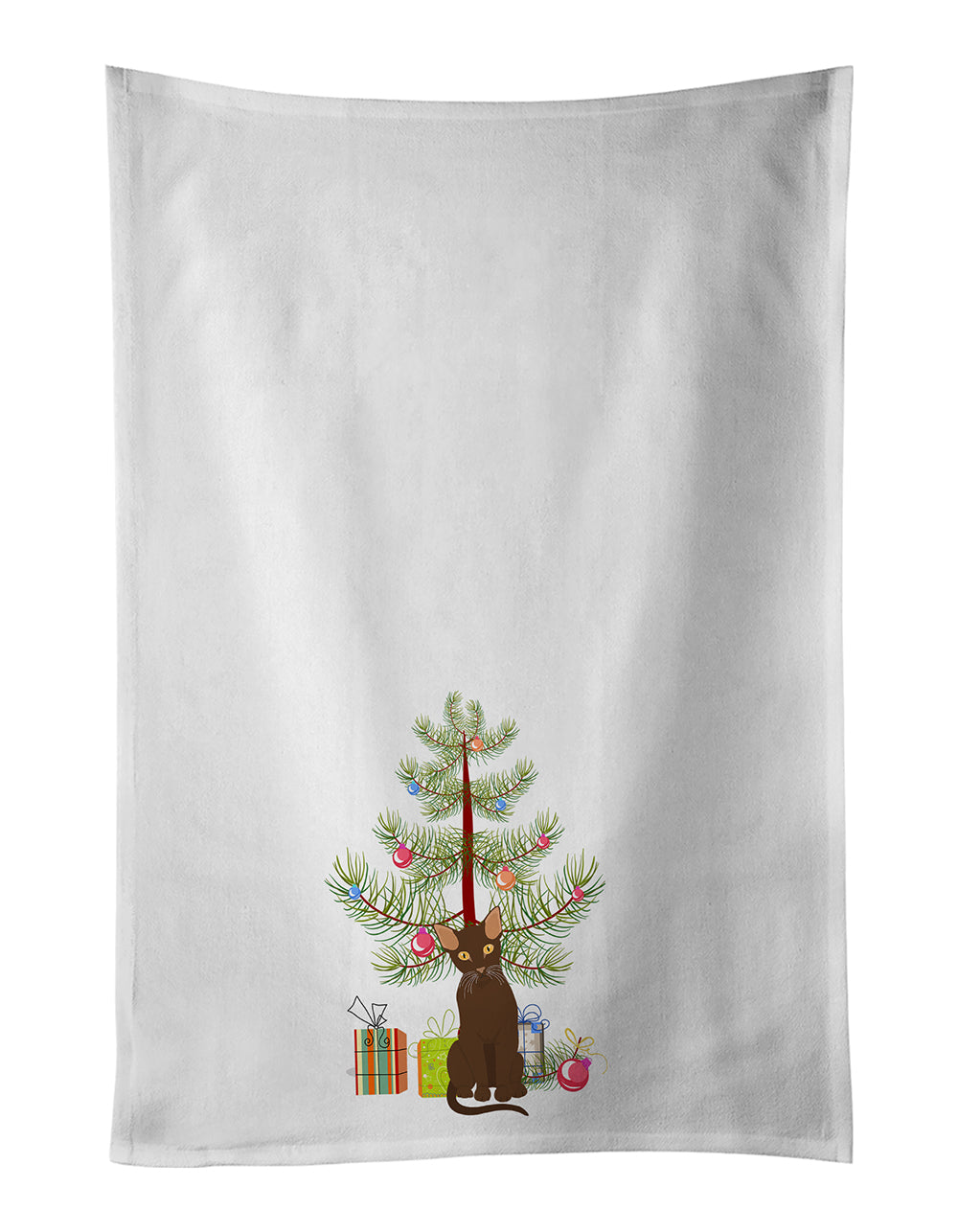 Buy this Suphalak Cat Merry Christmas White Kitchen Towel Set of 2
