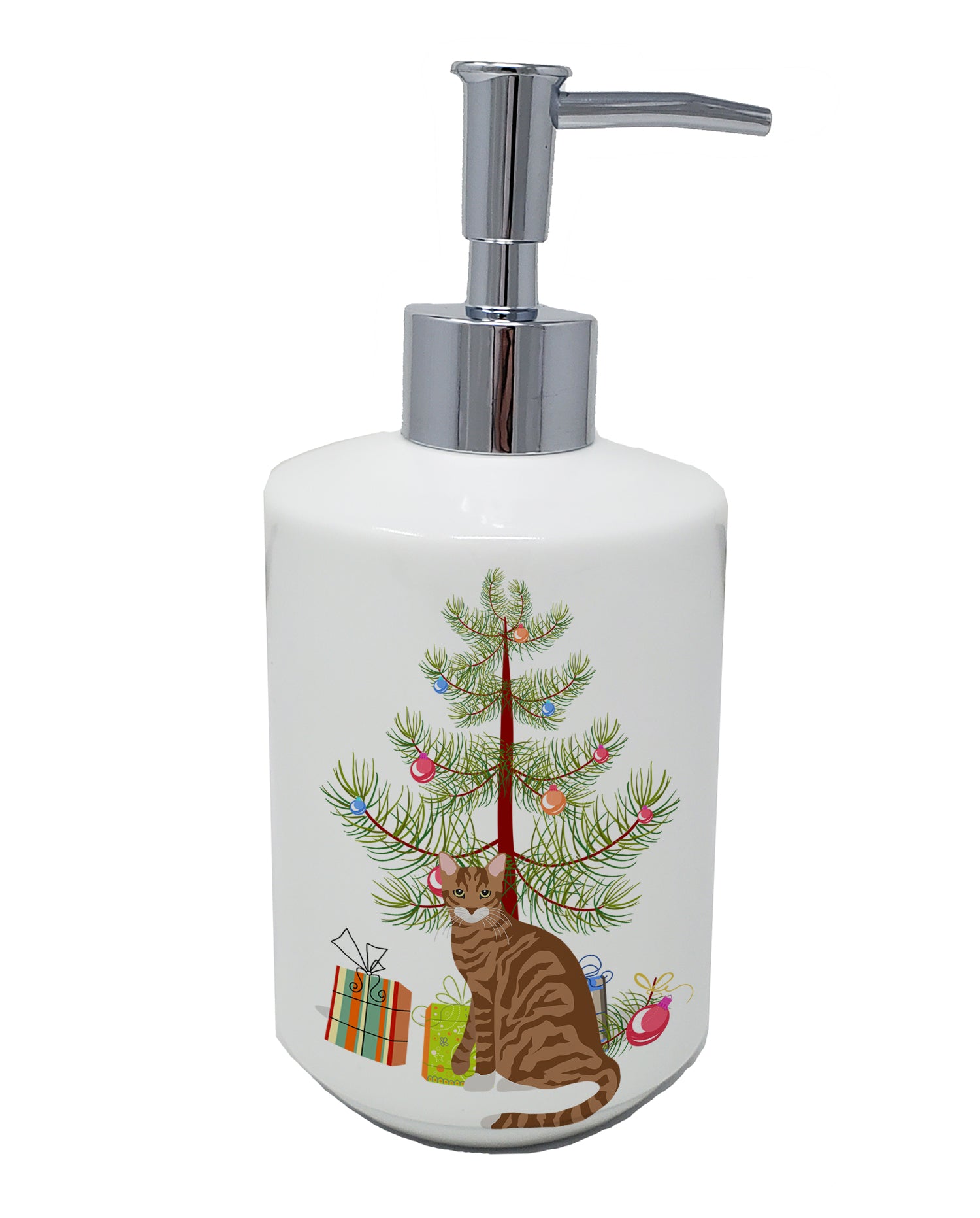 Buy this Toyger Cat Merry Christmas Ceramic Soap Dispenser