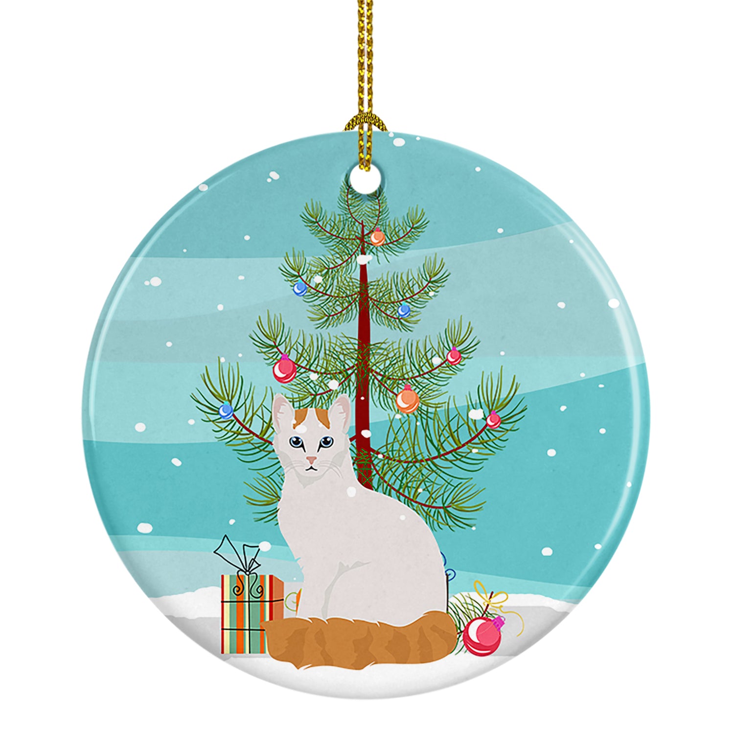Buy this Turkish Van Cat Merry Christmas Ceramic Ornament