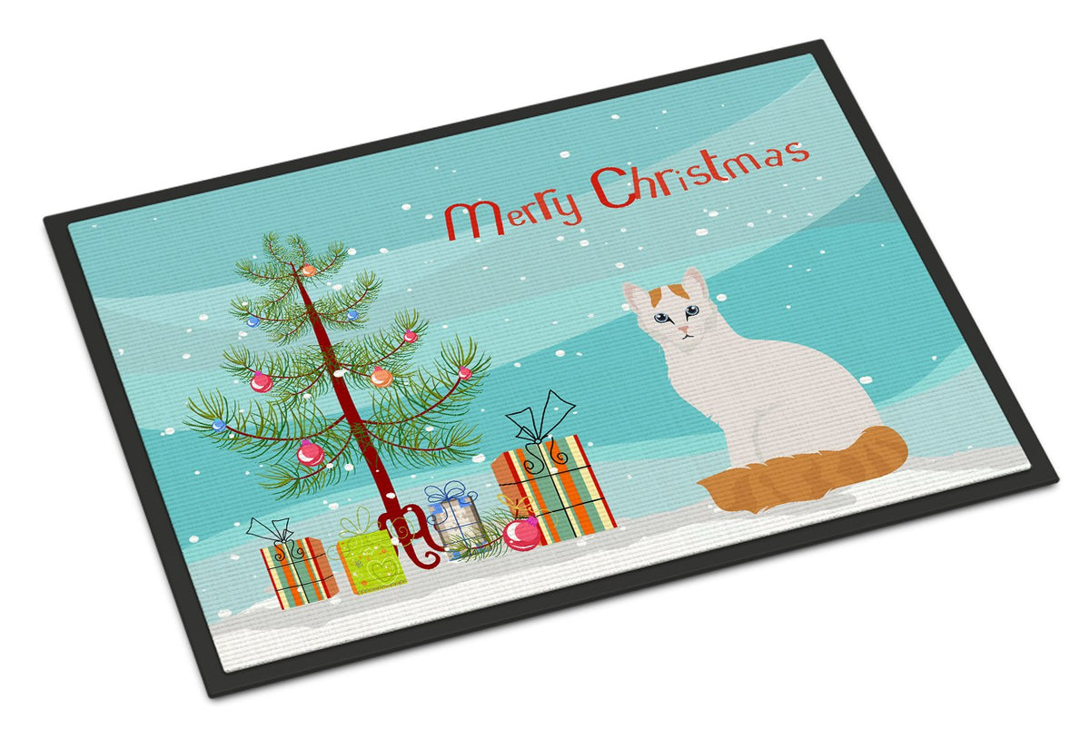 Turkish Van Cat Merry Christmas Indoor or Outdoor Mat 24x36 CK4808JMAT by Caroline&#39;s Treasures