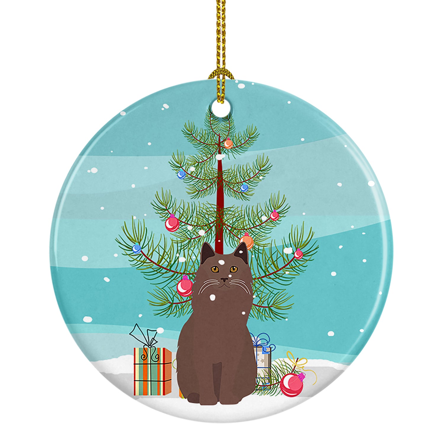 Buy this York Chocolate Cat Merry Christmas Ceramic Ornament