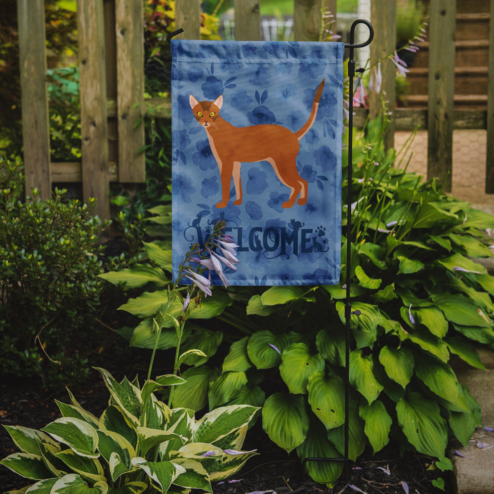 Red Abyssinian Cat Welcome Flag Garden Size CK4811GF
