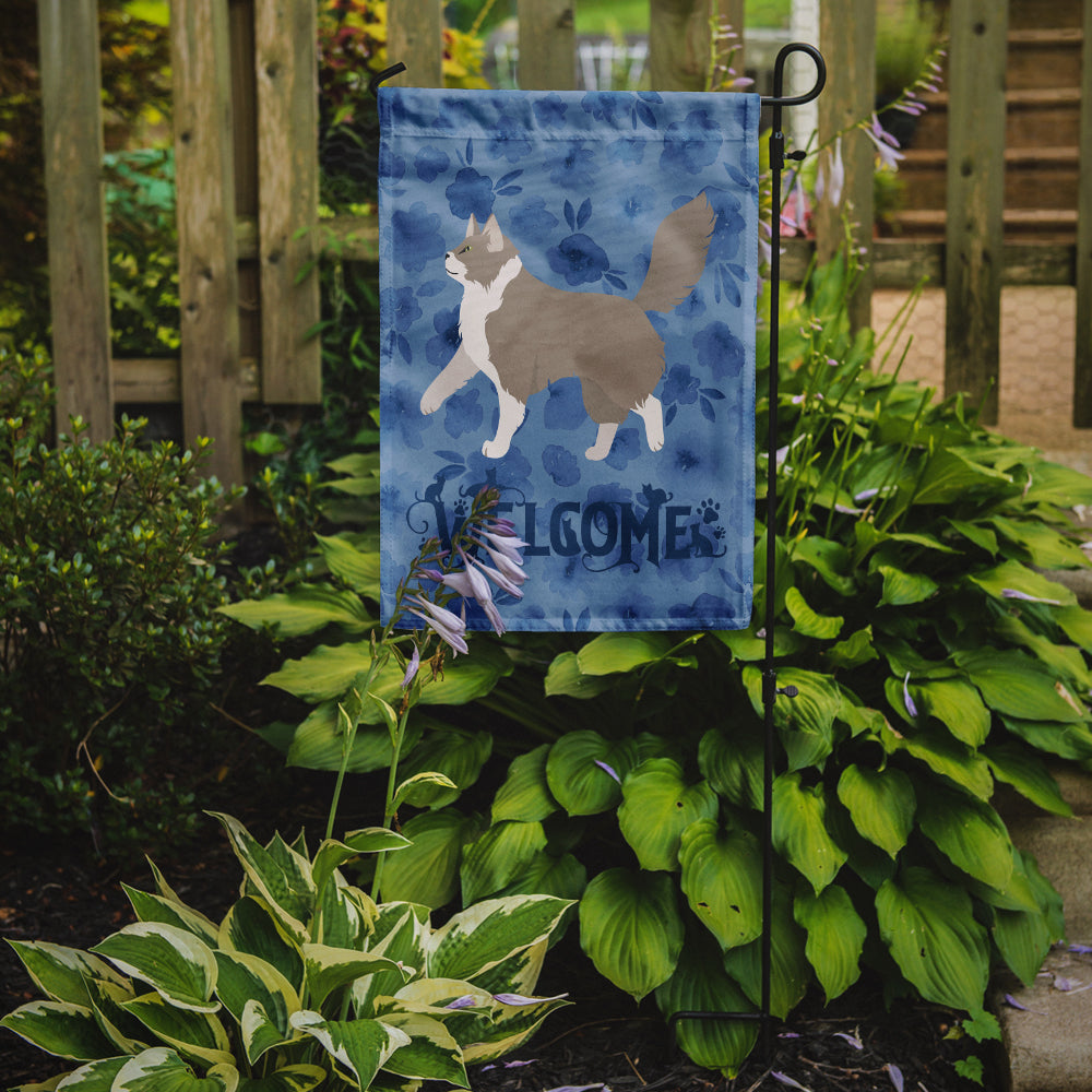 Asian Semi Longhaired Cat Welcome Flag Garden Size CK4827GF