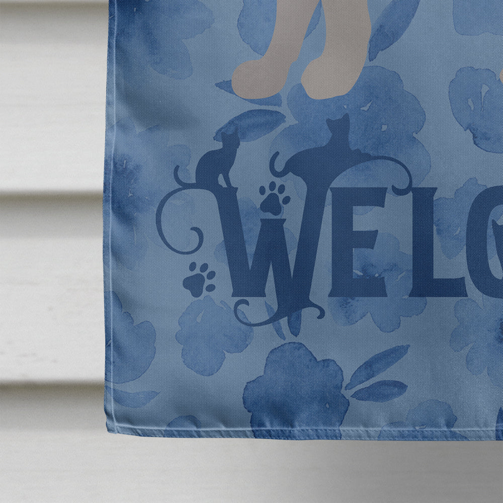 Chartreux #2 Cat Welcome Flag Canvas House Size CK4849CHF