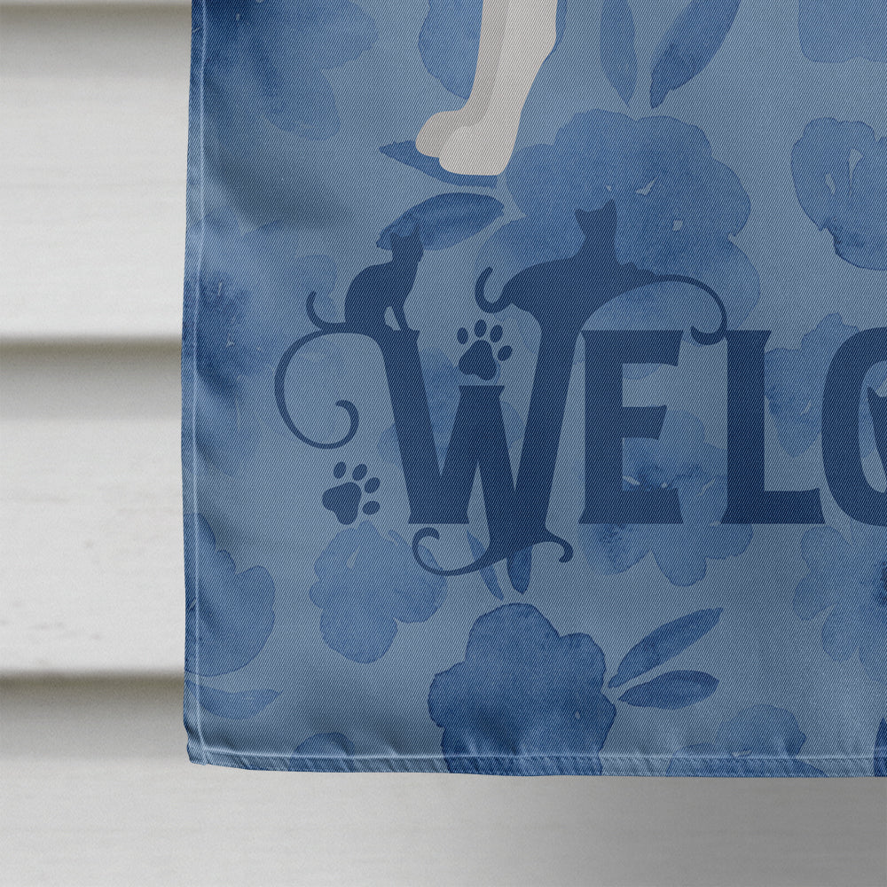 Cornish Rex Cat Welcome Flag Canvas House Size CK4864CHF