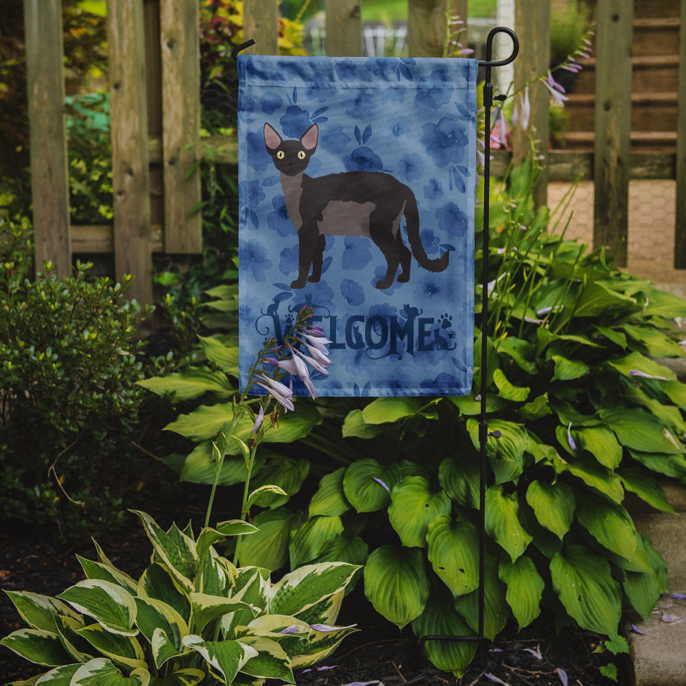 Devon Rex Cat Welcome Flag Garden Size CK4867GF