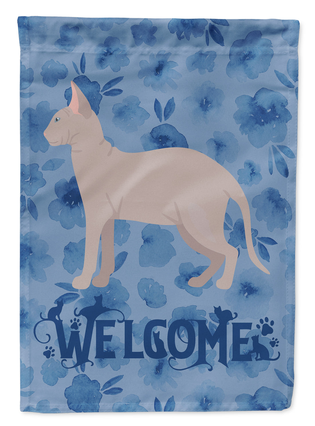 Don Sphynx Cat Welcome Flag Canvas House Size CK4870CHF