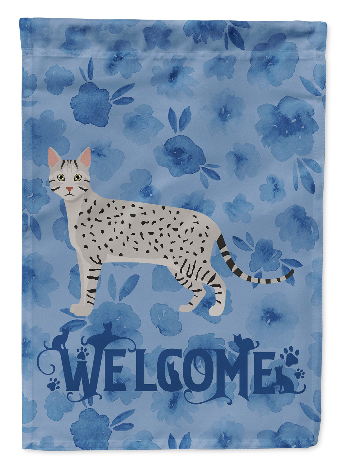 Egyptian Mau Cat Welcome Flag Canvas House Size CK4880CHF