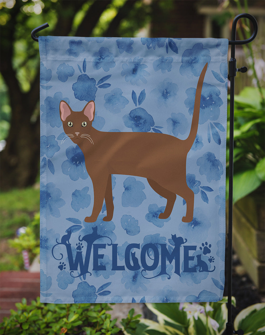 Havana Brown Cat Welcome Flag Garden Size CK4895GF