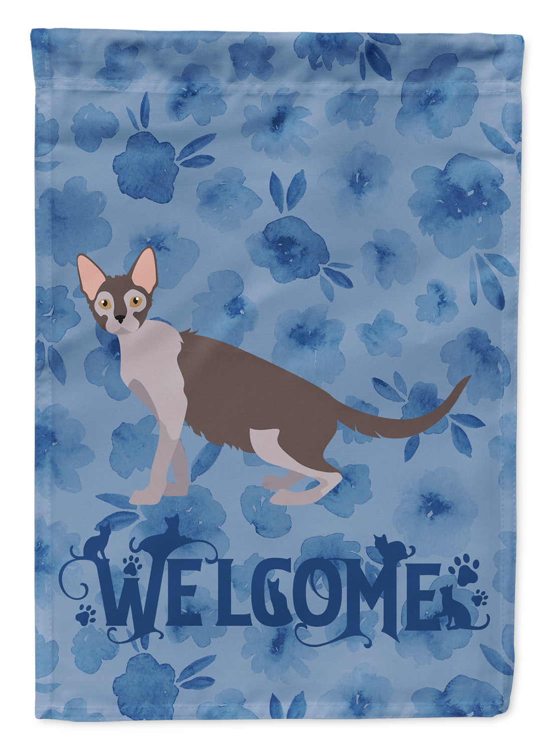 Lykoi #2 Cat Welcome Flag Canvas House Size CK4912CHF