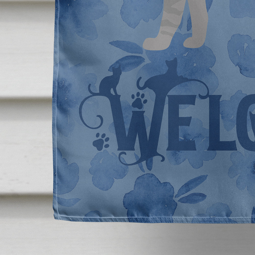Ojos Azules Cat Welcome Flag Canvas House Size CK4933CHF