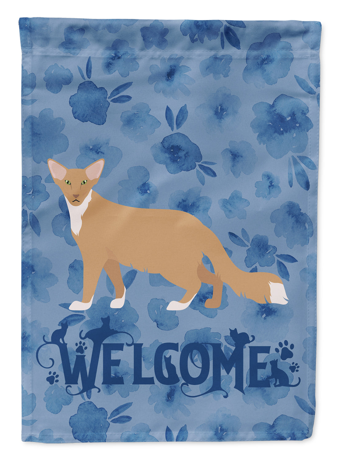 Oriental Longhair #2 Cat Welcome Flag Canvas House Size CK4938CHF