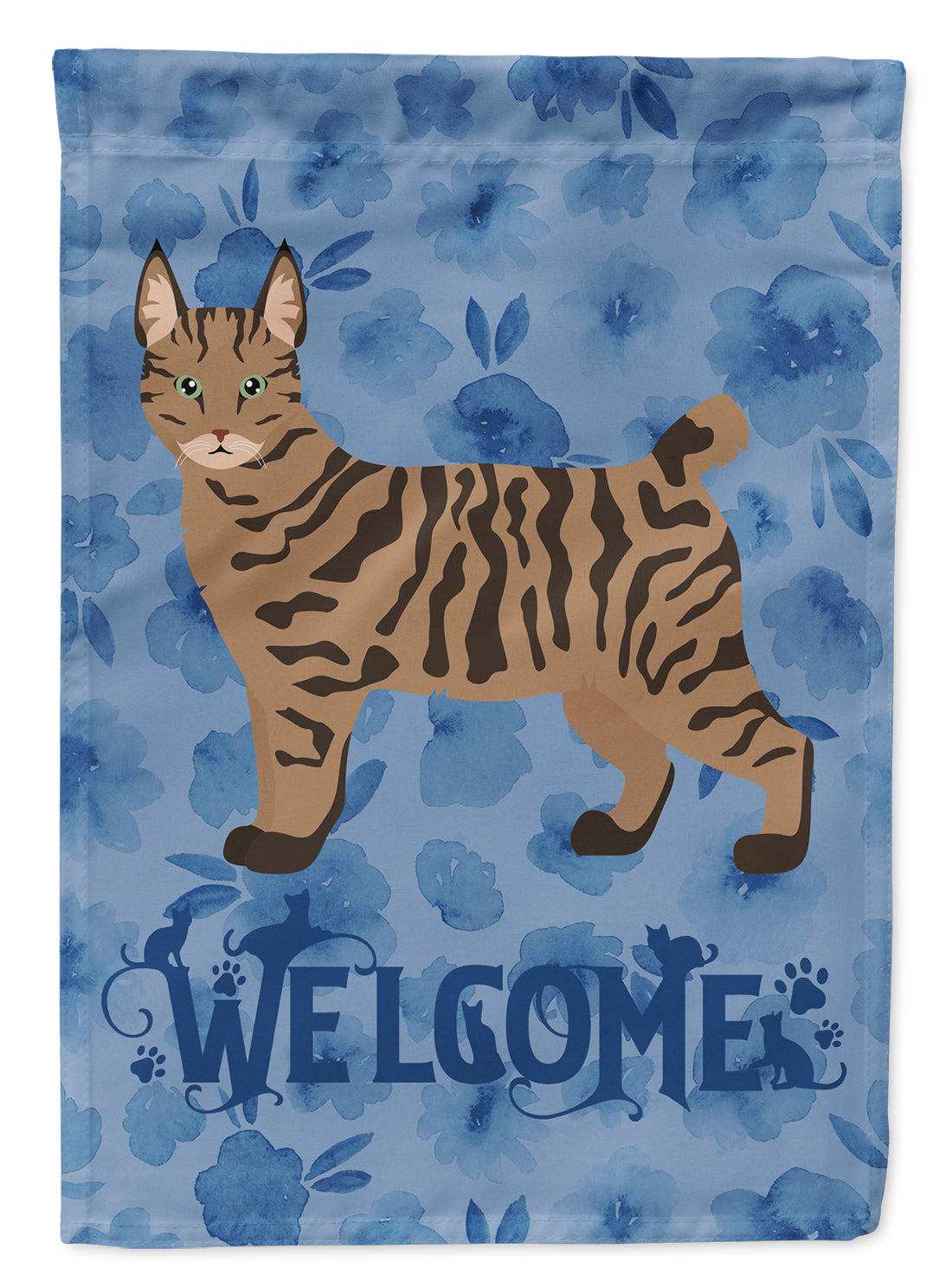 Pixie Bob #1 Cat Welcome Flag Canvas House Size CK4950CHF