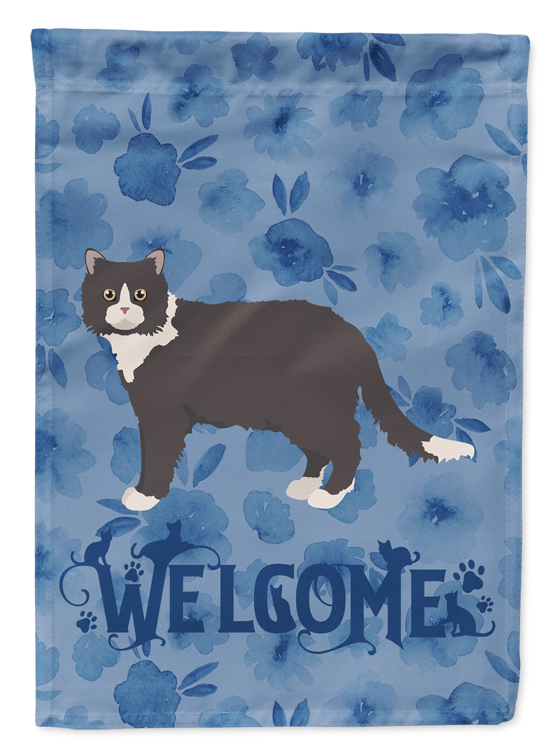 Poodle Cat #1 Cat Welcome Flag Canvas House Size CK4953CHF