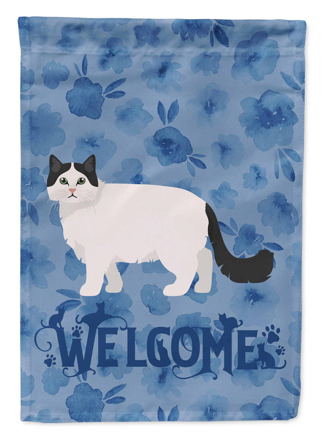 Ragamuffin #1 Cat Welcome Flag Canvas House Size CK4956CHF