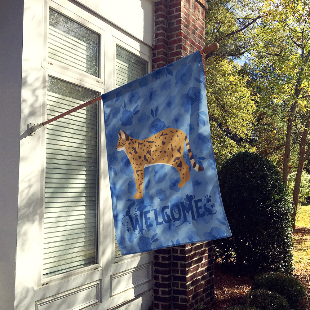 Savannah #2 Cat Welcome Flag Canvas House Size CK4968CHF