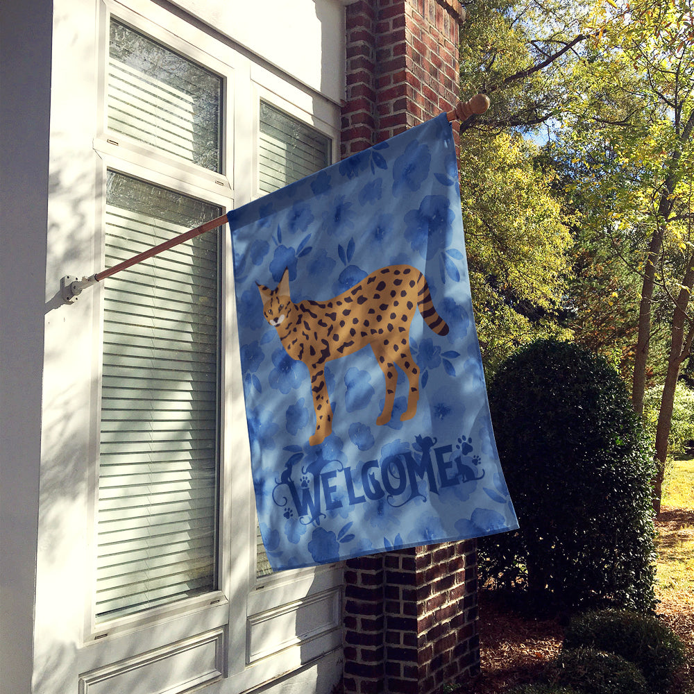 Savannah #3 Cat Welcome Flag Canvas House Size CK4969CHF