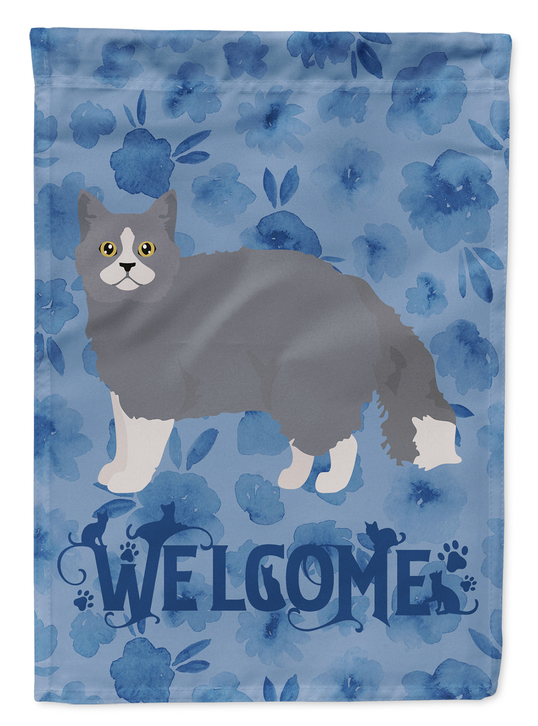 Selkirk Rex #1 Cat Welcome Flag Canvas House Size CK4973CHF