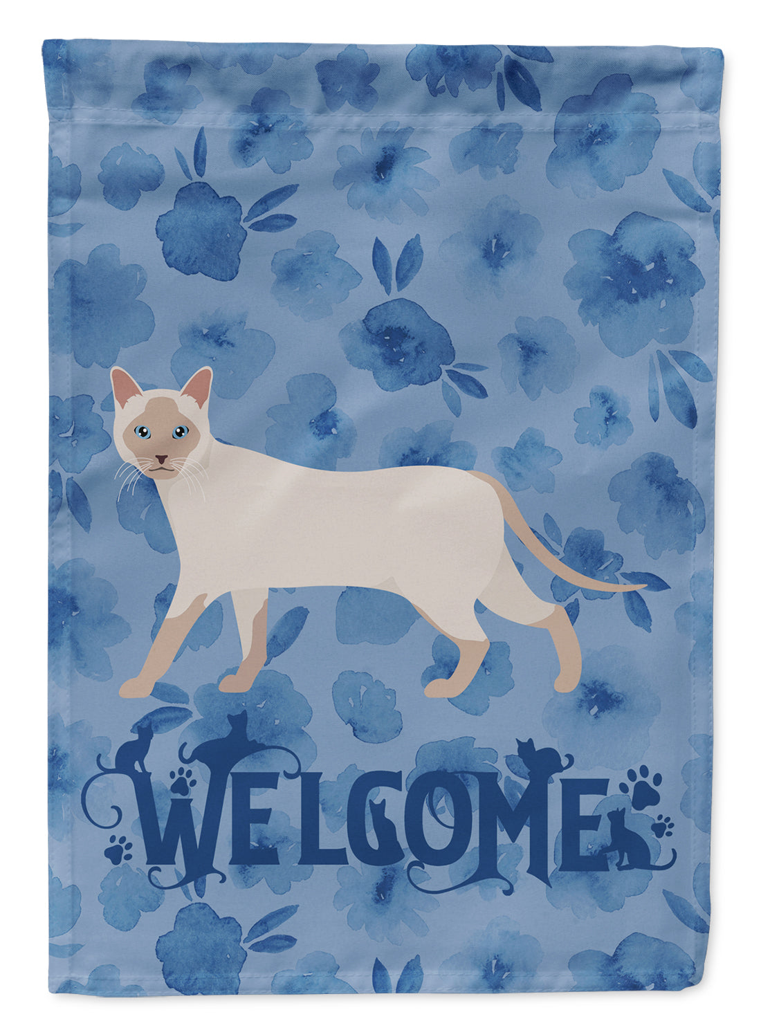 Thai Lilac Cat Welcome Flag Canvas House Size CK4993CHF